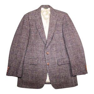 Alexander Dean x Harris Tweed Overcheck Dogstooth Wool Sport Coat 42R